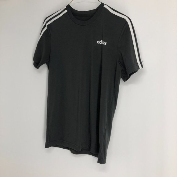 Adidas black white 3 stripe short sleeve tshirt small - Picture 5 of 14
